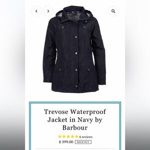 Barbour Waterproof Jacket Size 6